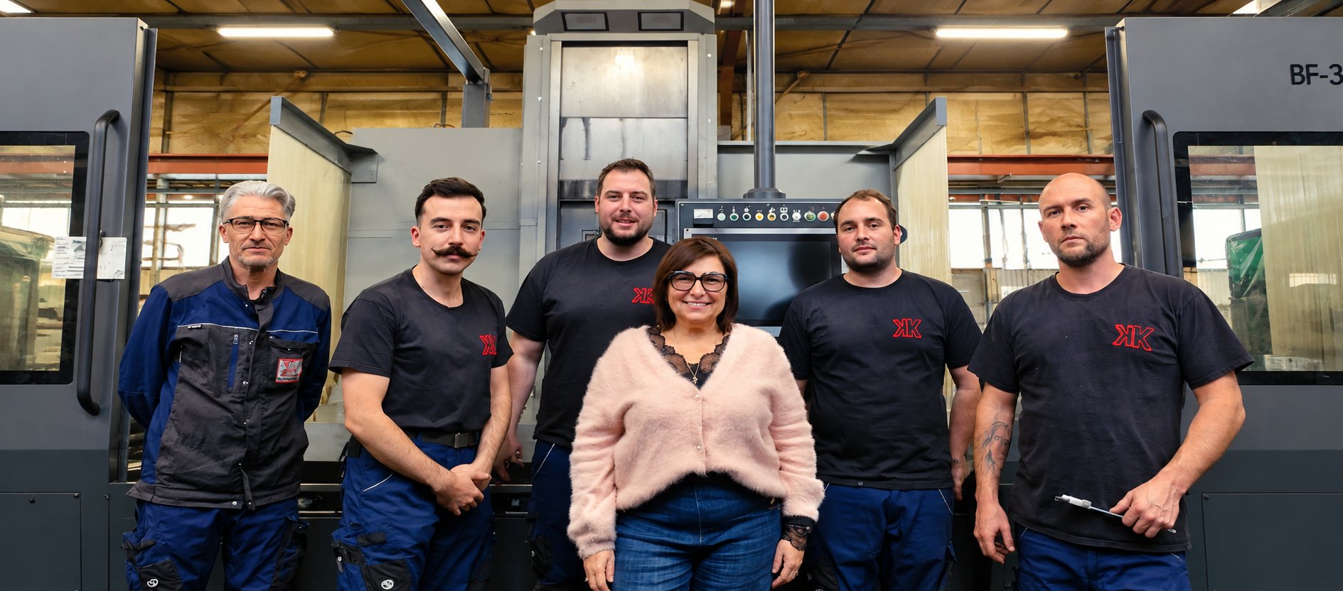 L’équipe de la Société Kuredjian dans l’atelier de Genas